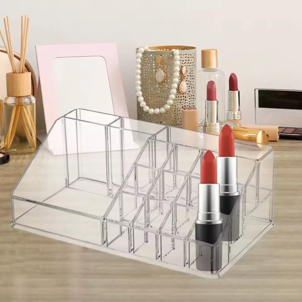 Clean Girl Aesthetic Transparent Makeup Organizer with Multiple Compartments